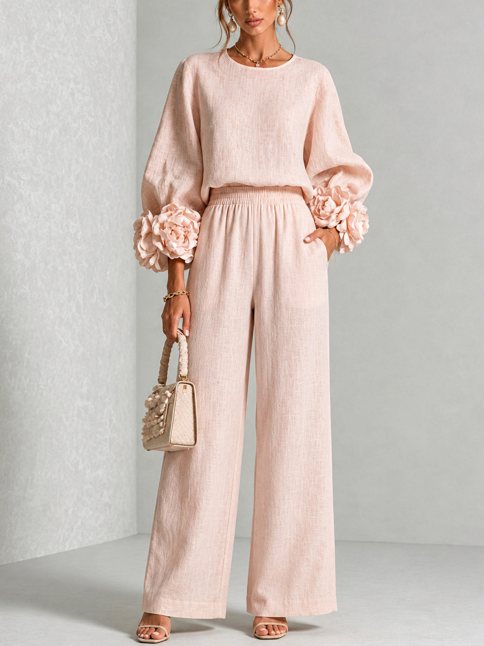 Andrea · Conjunto Dos Piezas Puños de Flores