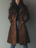 Abrigo trench de ante vintage”