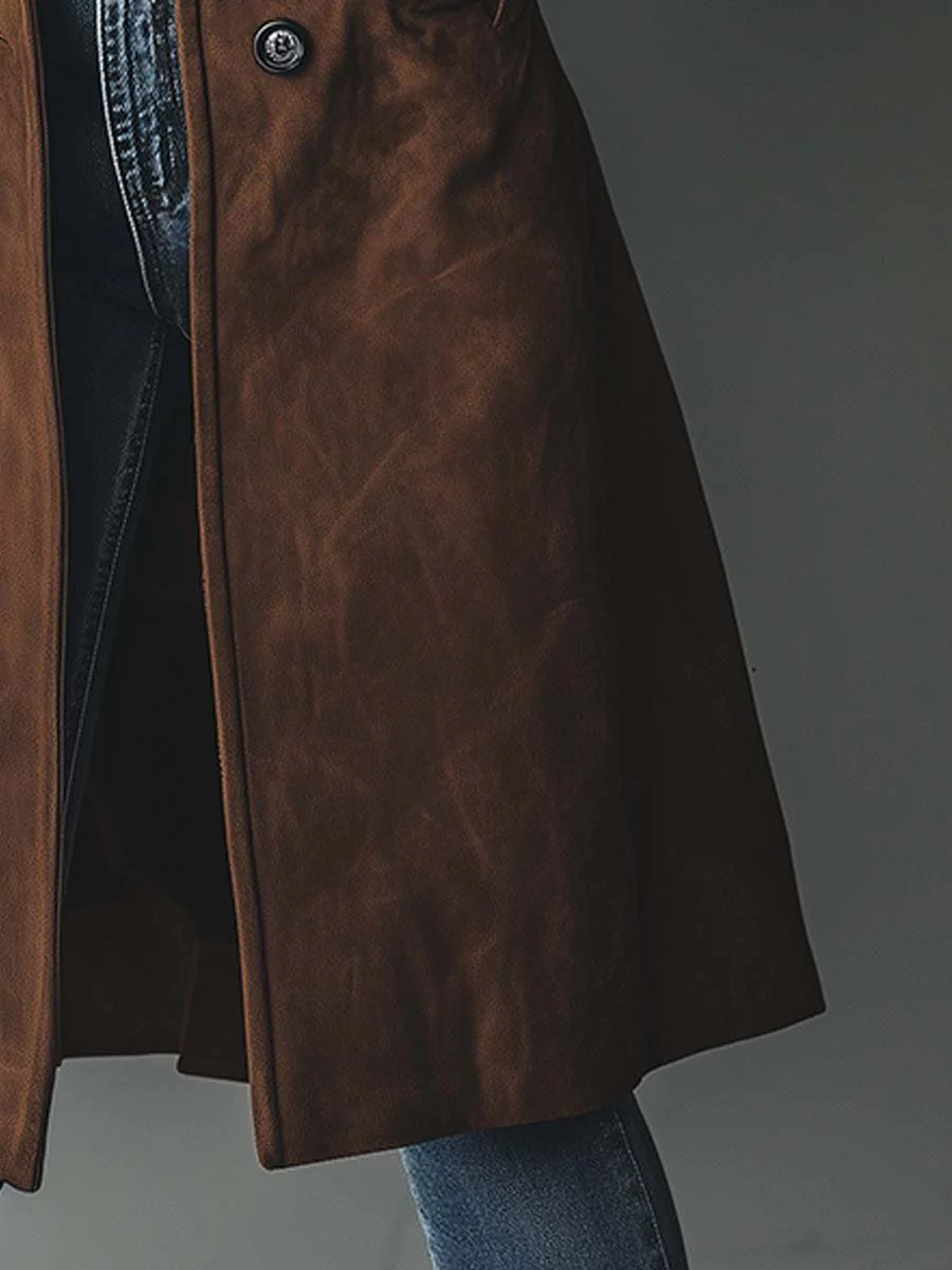 Abrigo trench de ante vintage”