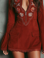 Vestido mini vintage rojo óxido