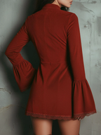 Vestido mini vintage rojo óxido