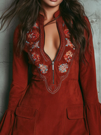 Vestido mini vintage rojo óxido