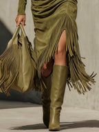 Olivia. Vestido midi cruzado efecto ante
