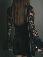 Lunori | Vestido mini Luna de terciopelo y encaje