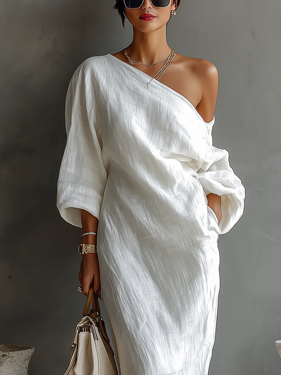 Beatriz · Vestido Maxi de Un Hombro Refinado