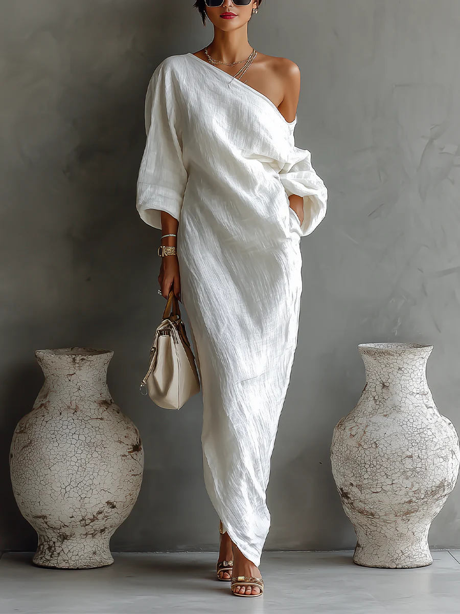 Beatriz · Vestido Maxi de Un Hombro Refinado