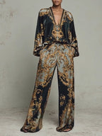 Valentina · Conjunto Floral Barroco con Pantalón Palazzo