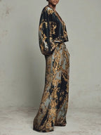 Valentina · Conjunto Floral Barroco con Pantalón Palazzo