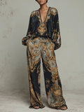 Valentina · Conjunto Floral Barroco con Pantalón Palazzo