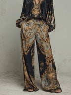 Valentina · Conjunto Floral Barroco con Pantalón Palazzo