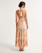 Valentina · Vestido Largo Halter Estampado