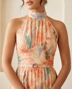 Valentina · Vestido Largo Halter Estampado