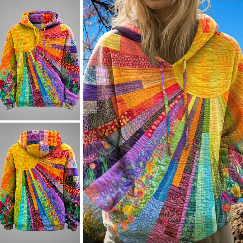 Iris sudadera patchwork detalle