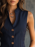 Camila · Top Rayas Vintage Cuello Henley
