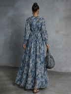Marisol · Vestido Maxi Boho Floral Azul