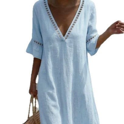 Elara · Vestido Maxi Fresco Costero