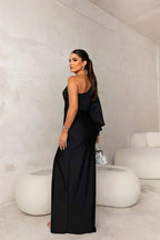 MELYSSA | VESTIDO LARGO SATINADO
