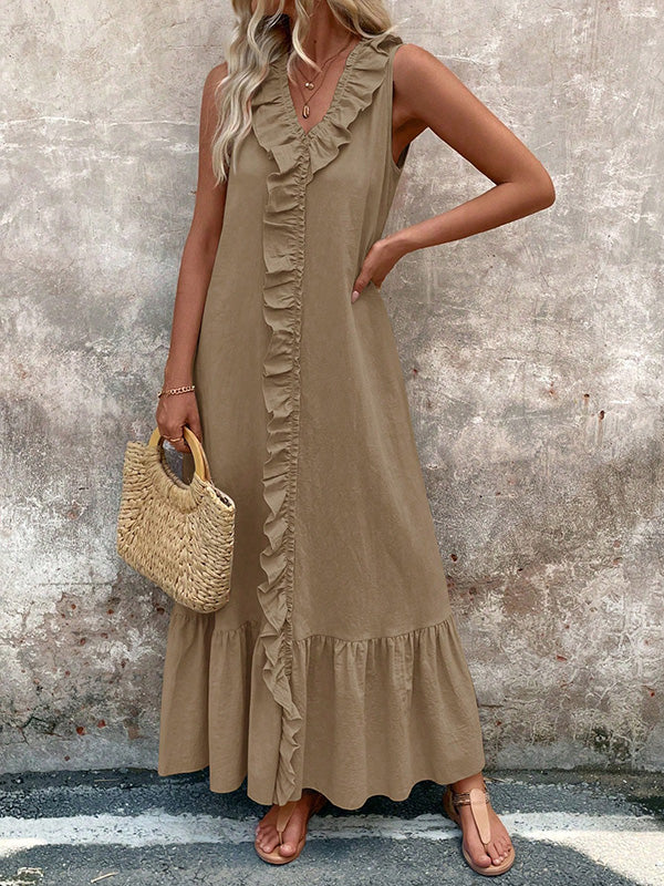 Celia · Vestido Plisado Volantes Tallas Grandes