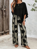 Ágata · Conjunto Capa Asimétrica y Pantalón Ancho Estampado