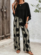 Ágata · Conjunto Capa Asimétrica y Pantalón Ancho Estampado