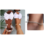 Sandalias Elegantes con Tiras en el Tobillo y Perlas