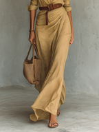 Amara · Vestido Maxi Cruzado Manga Larga con Cinturón