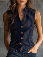 Camila · Top Rayas Vintage Cuello Henley