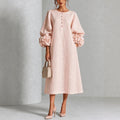 Rosario · Vestido Midi Floral con Puños Bordados