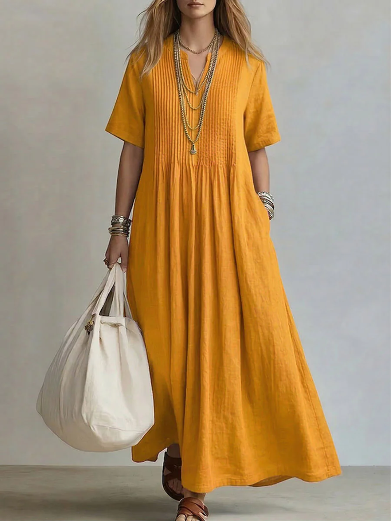 Betsaida · Vestido maxi fluido — cuarto color
