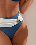 Marcelle · Bikini Dos Piezas Esculpido con Detalles Dorados