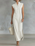 Luz · Vestido Maxi Cuello Henley