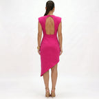 Aurora · Vestido Asimétrico con Hombros Estructurados