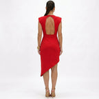Aurora · Vestido Asimétrico con Hombros Estructurados