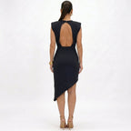 Aurora · Vestido Asimétrico con Hombros Estructurados