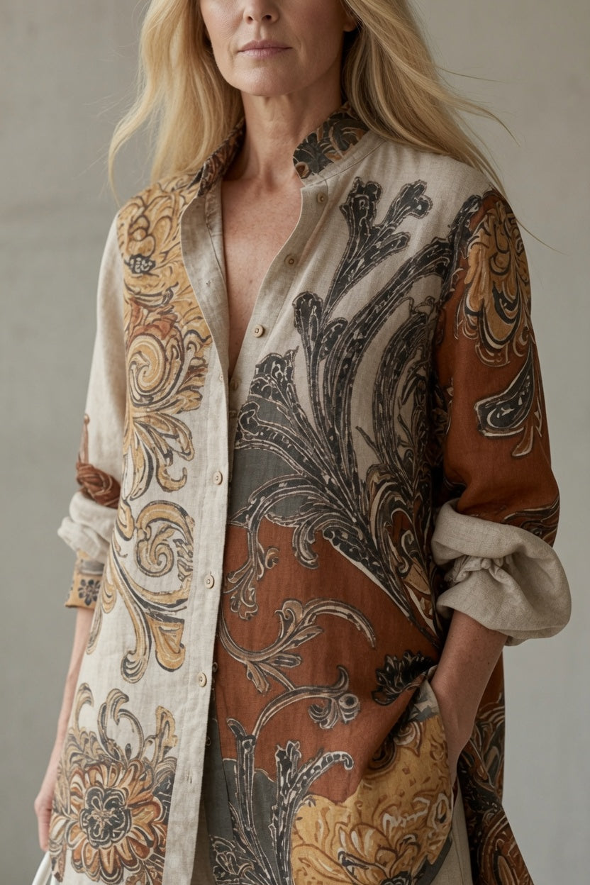 Araceli · Conjunto Camisa Estampada y Pantalón Ancho