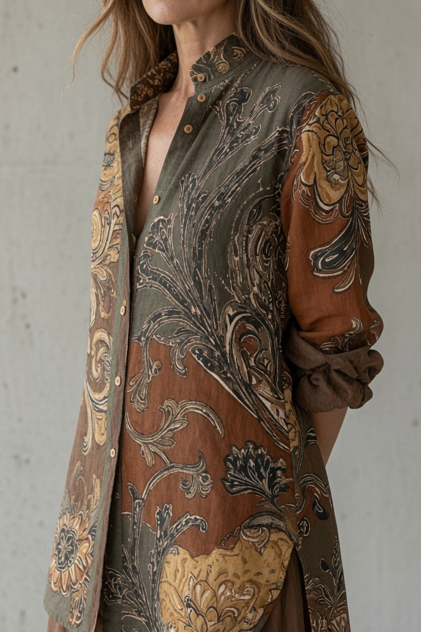 Araceli · Conjunto Camisa Estampada y Pantalón Ancho