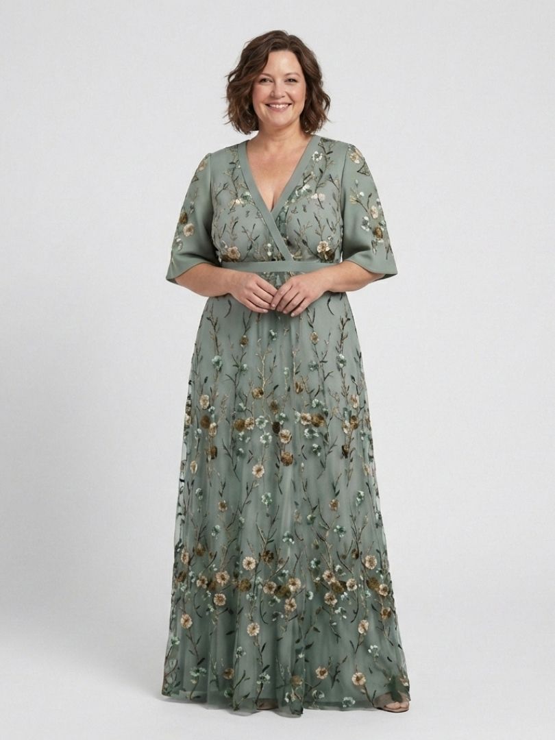 Elodie · Vestido Largo Floral con Escote en V
