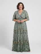Elodie · Vestido Largo Floral con Escote en V