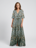 Elodie · Vestido Largo Floral con Escote en V