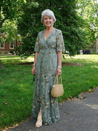Elodie · Vestido Largo Floral con Escote en V