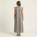 Josette · Vestido Maxi Fluido con Mangas de Volantes