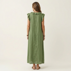 Josette · Vestido Maxi Fluido con Mangas de Volantes