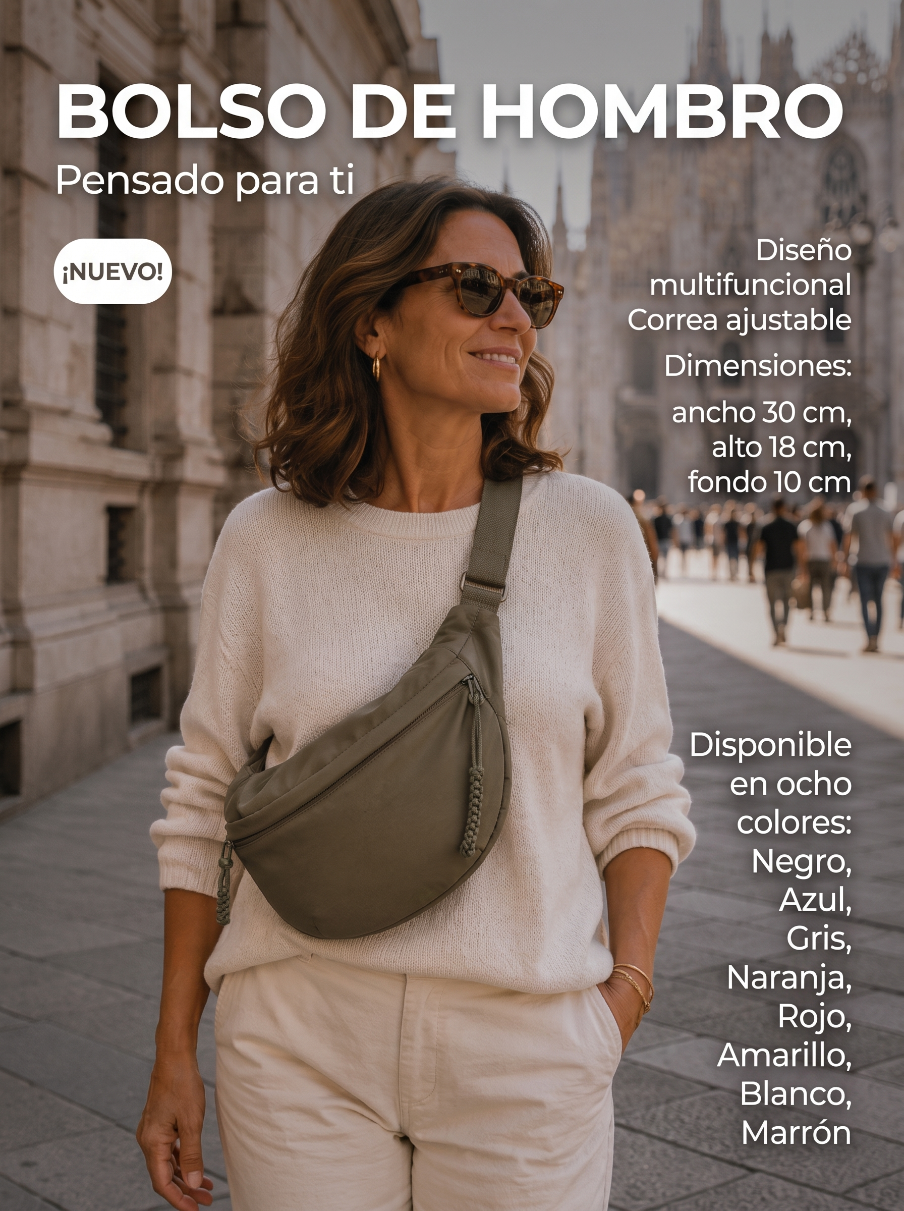 Yaiza · Bolso de Hombro Verde Oliva — detalles