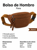 Coral · Bolso de Hombro de Pana — dimensiones