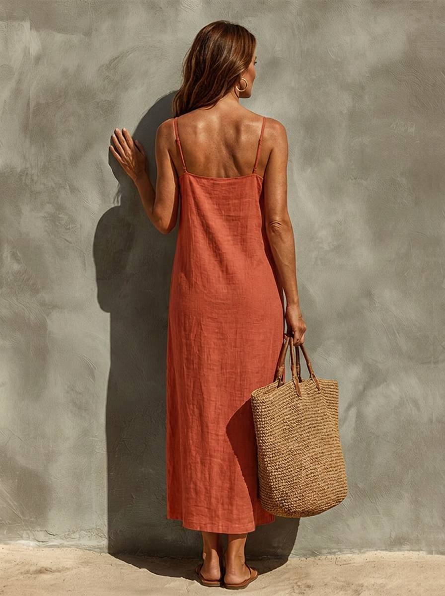 Carmen en rojo · vista de espaldas