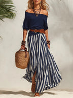 Isabella · Conjunto Verano Top Hombros y Falda de Rayas