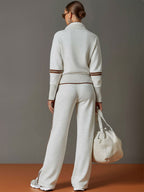 Marietta – Conjunto de blusa y pantalón de pierna ancha