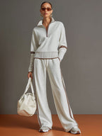 Marietta – Conjunto de blusa y pantalón de pierna ancha