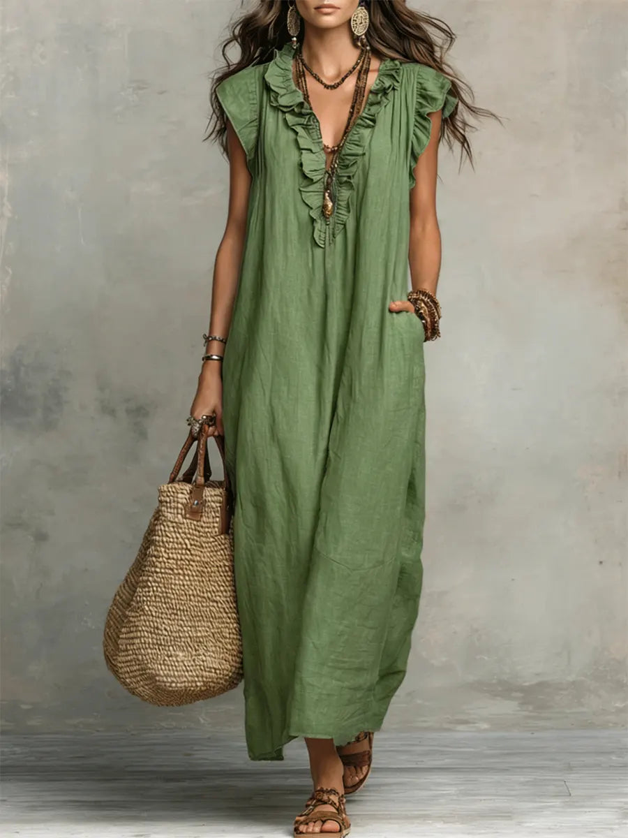 Chiara · Vestido Maxi Boho con Escote en V