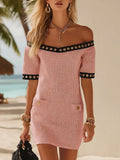 Sofía · Minivestido de Punto con Hombros Descubiertos